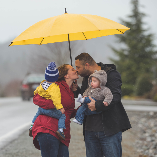 family protected by umbrella